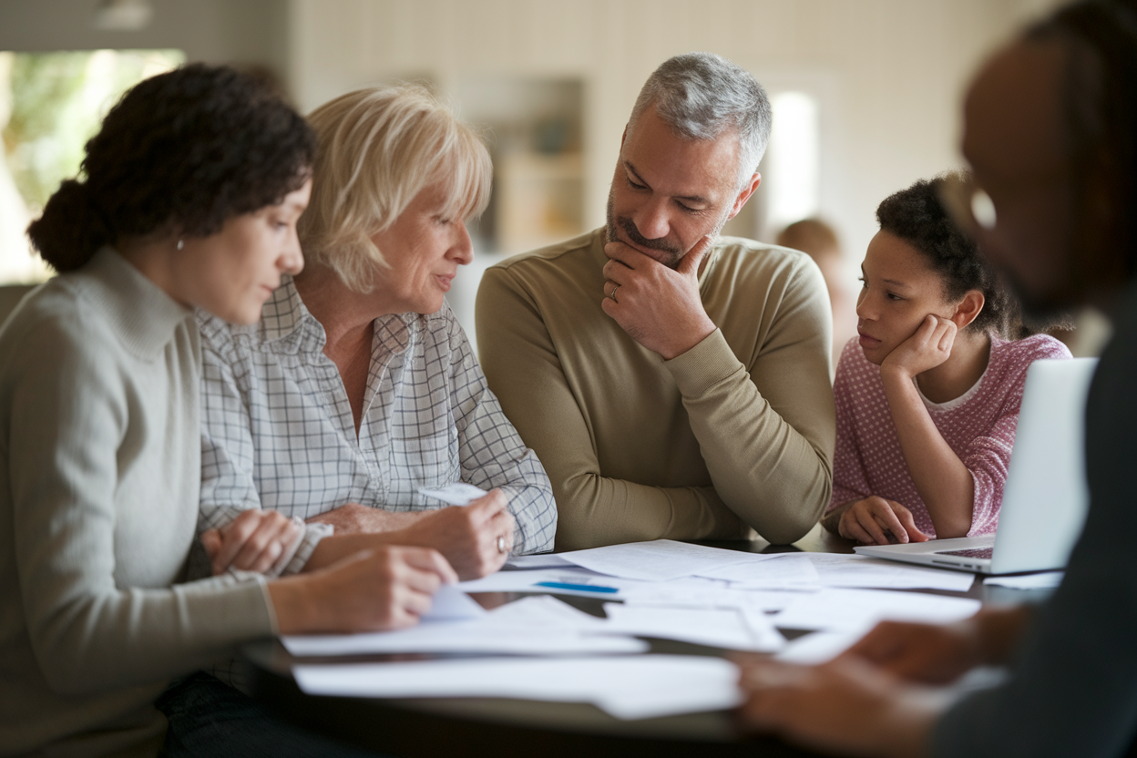 famille-table-papiers-ordinateur