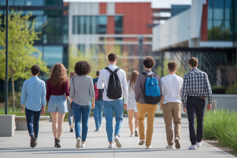 groupe-jeunes-dos-campus-moderne