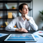 personne-assise-bureau-tablette-graphes