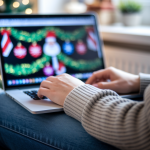 personne-bureau-ecran-flou-sapin