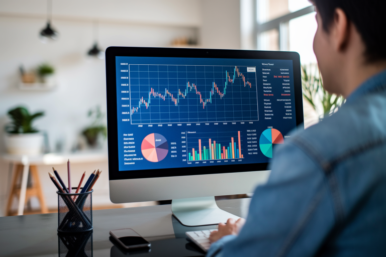personne-bureau-moderne-ecran-graphique-financier