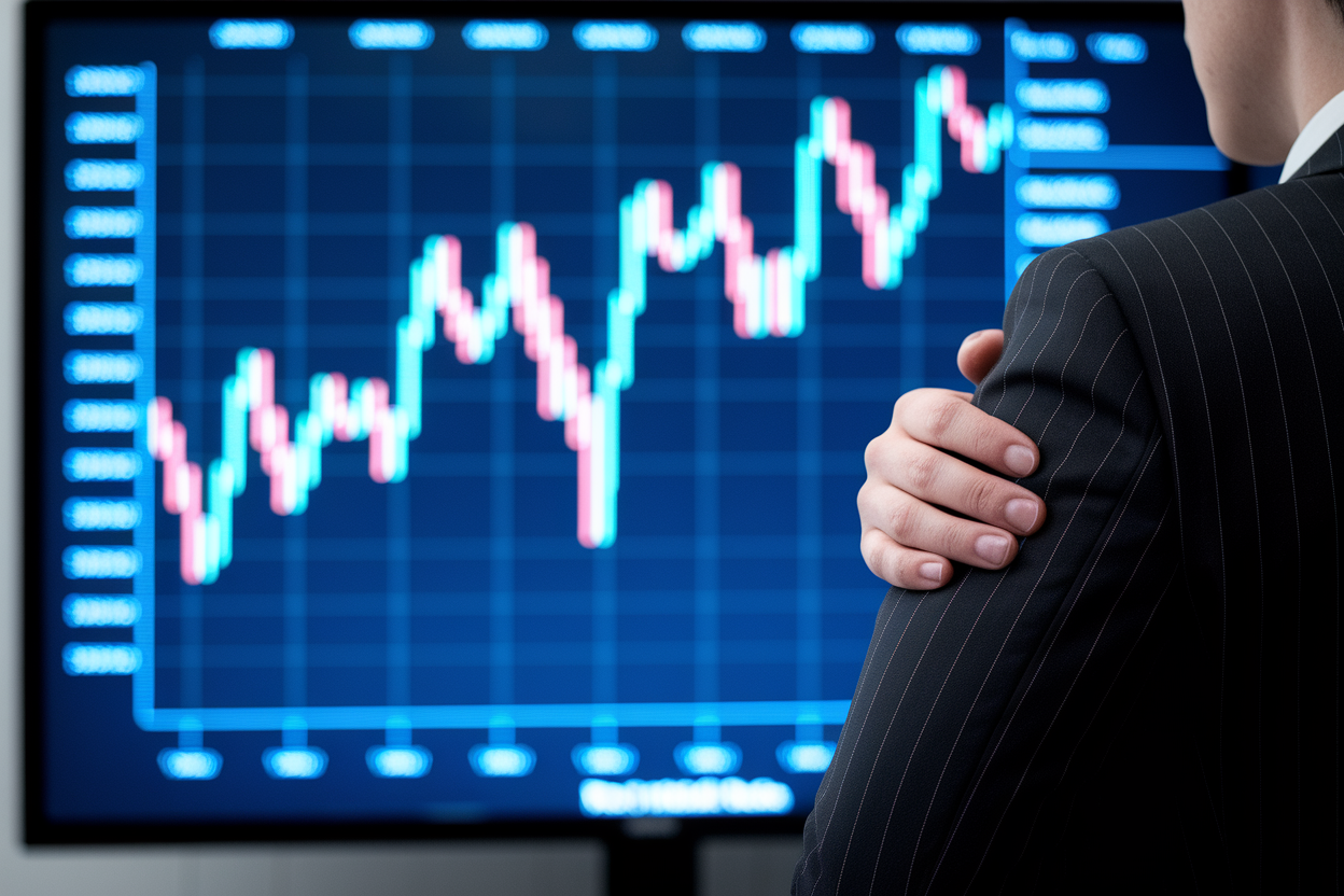 personne-costume-dos-ecran-financier