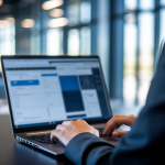 professionnel-dos-portable-ecran-flou-bureau-lumineux