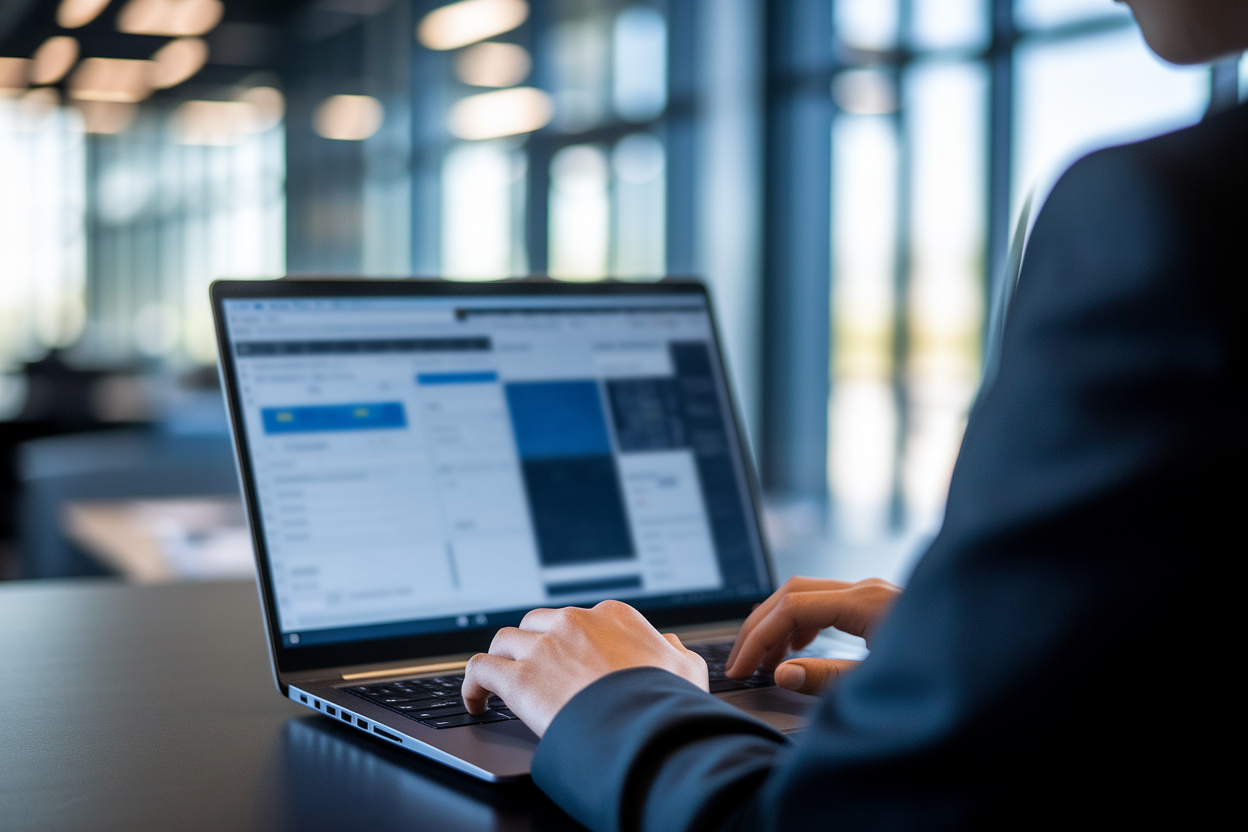 professionnel-dos-portable-ecran-flou-bureau-lumineux