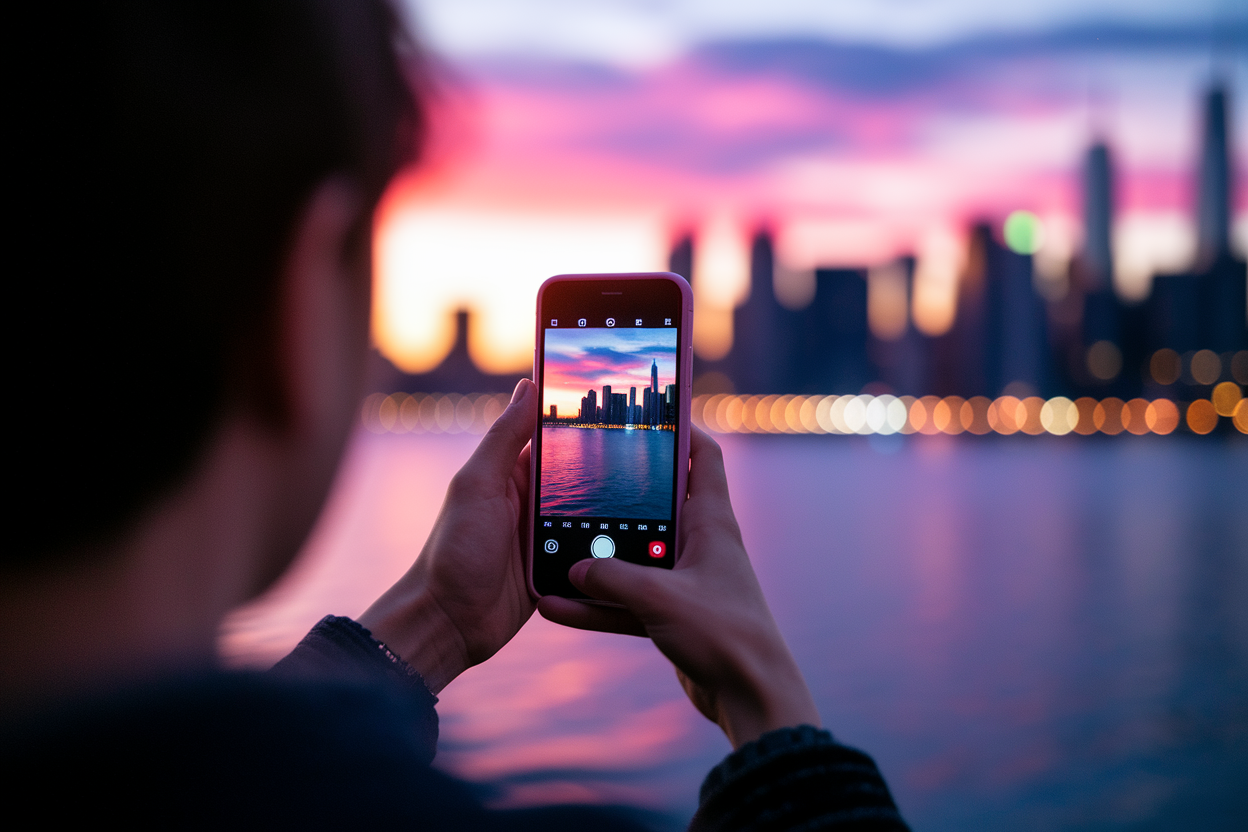 personne-dos-smartphone-ecran-lumineux-coucher-soleil