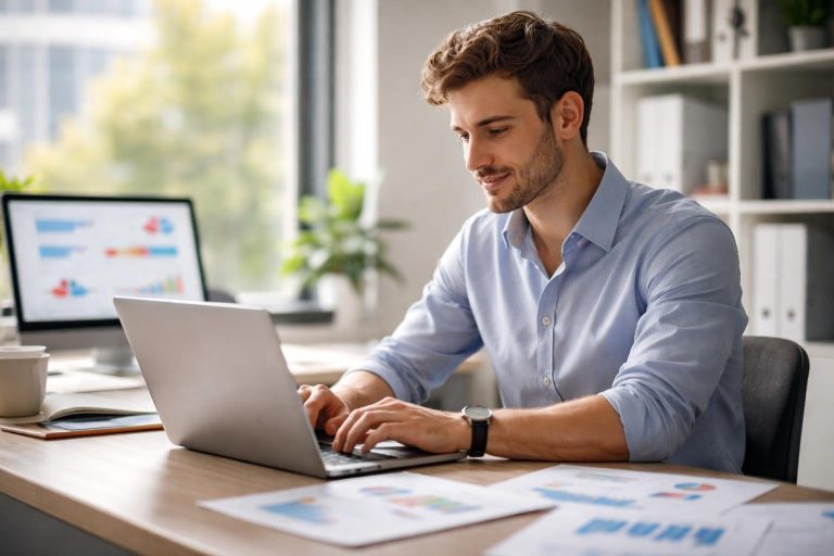 professionnel-ordinateur-feuilles-calcul-graphiques