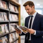 entrepreneur-tenue-professionnelle-etagere-magazines