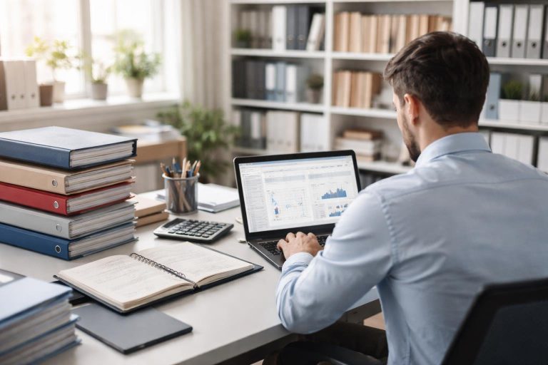 bureau-moderne-comptable-ordinateur-etageres