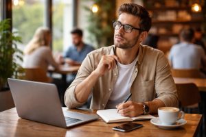 freelance-ordinateur-cafe-carnet-fenetre