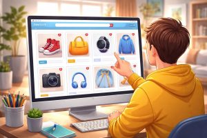 boutique-en-ligne-ecran-ordinateur-consommateur